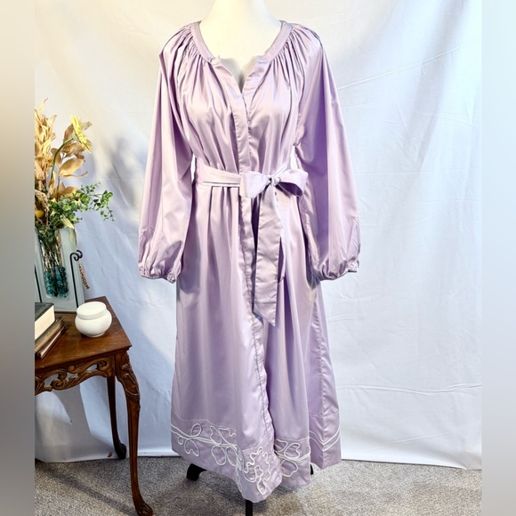 ♨️Lake Lavender Full Button-Front Midi Dress With Pockets Size Large 🧡 - Picture 2 of 11
